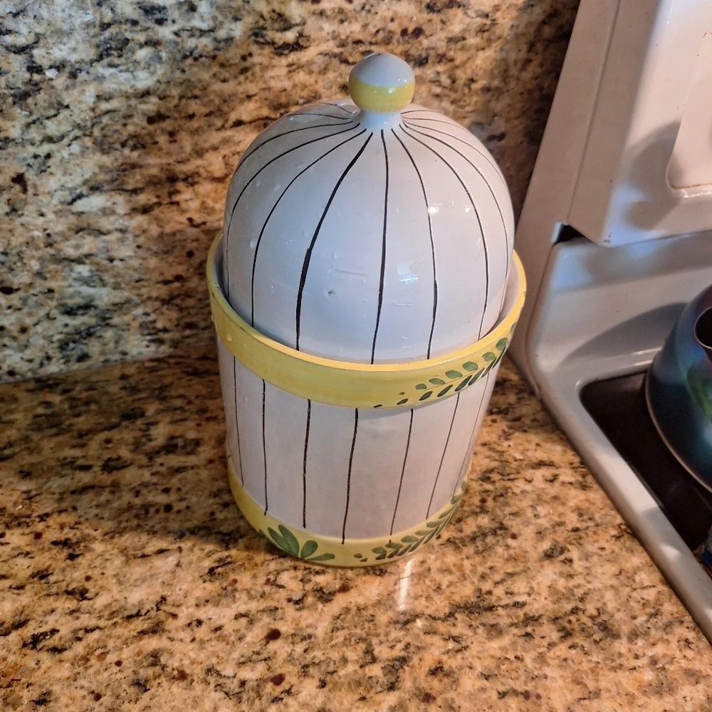 Italian Handpainted Biscuit canister